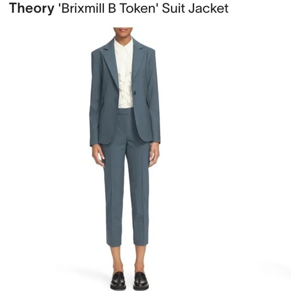 Theory Brixmill Betoken Virgin Wool Single Breasted Blazer Suit Jacket Blue 0 - Picture 17 of 17